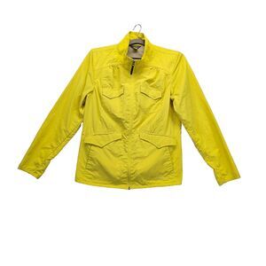 Eddie Bauer Travex 100% Nylon Travel Jacket Yellow Lightweight Outdoor Sz M -EUC